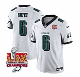 Men & Women & Youth Philadelphia Eagles #6 DeVonta Smith White 2025 Eagles Logo Super Bowl LIX Patch New F.U.S.E. Vapor Untouchable Limited Stitched Jersey Dzhi,baseball caps,new era cap wholesale,wholesale hats